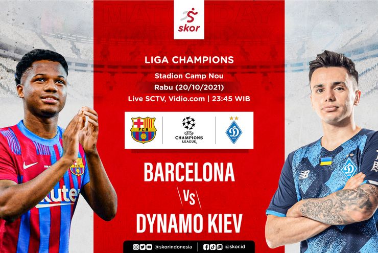 Link Live Streaming Barcelona vs Dynamo Kiev di Liga Champions