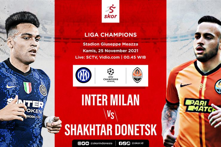 Prediksi Inter Milan vs Shakhtar Donetsk: La Beneamata Bidik 3 Poin Demi Jaga Asa ke Fase Gugur