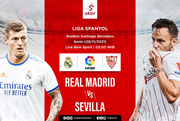 Link Live Streaming Real Madrid vs Sevilla di Liga Spanyol