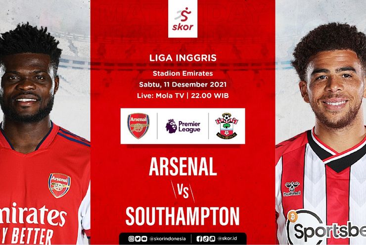 Link Live Streaming Arsenal vs Southampton di Liga Inggris