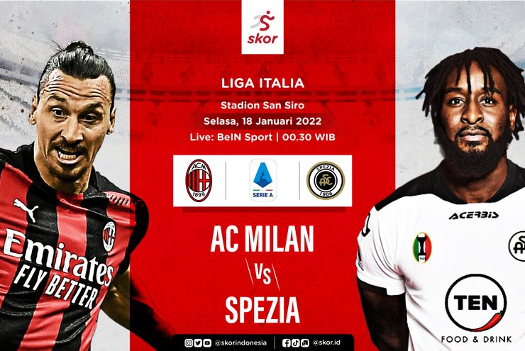 Link Live Streaming AC Milan vs Spezia di Liga Italia