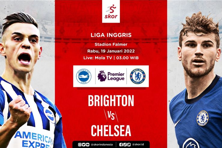 Link Live Streaming Brighton and Hove Albion vs Chelsea di Liga Inggris