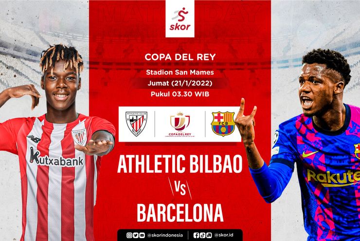 Link Live Streaming Athletic Bilbao vs Barcelona di Copa del Rey