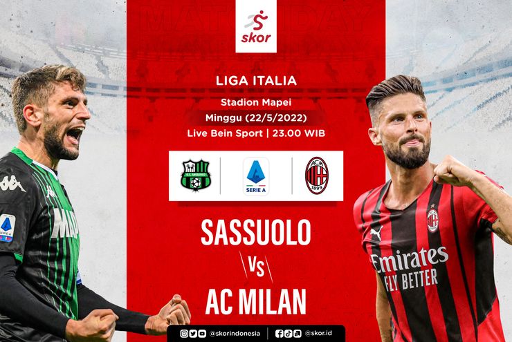 Prediksi Sassuolo vs AC Milan: Rossoneri Cuma Butuh Imbang untuk Segel Scudetto