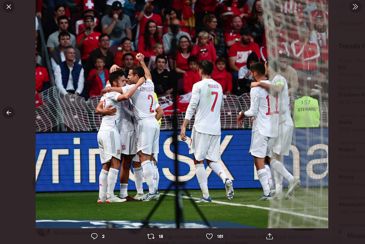 Hasil Swiss vs Spanyol: Gol Tunggal Pablo Sarabia Antar Tim Matador Petik Kemenangan Perdana