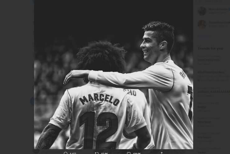 Marcelo Tinggalkan Real Madrid, Cristiano Ronaldo Sampaikan Pesan Perpisahan