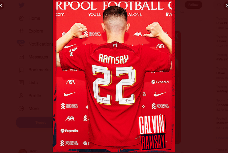 Liverpool Akuisisi Bek Belia Calvin Ramsay