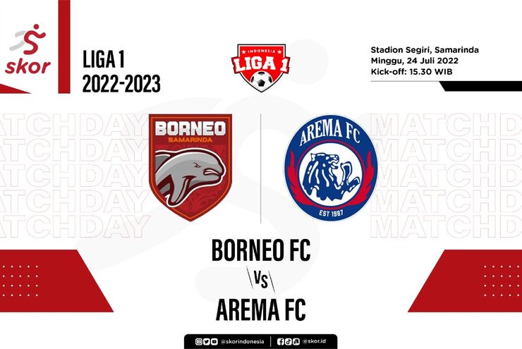 Prediksi dan Link Live Streaming Borneo FC vs Arema FC di Liga 1 2022-2023
