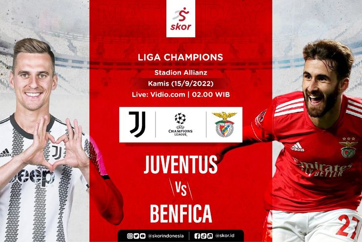 Link Live Streaming Juventus vs Benfica di Liga Champions 2022-2023