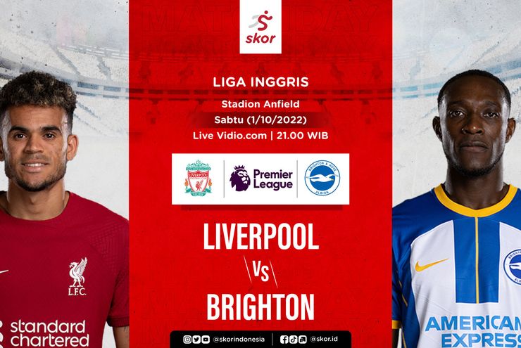 Link Live Streaming Liverpool vs Brighton di Liga Inggris 2022-2023