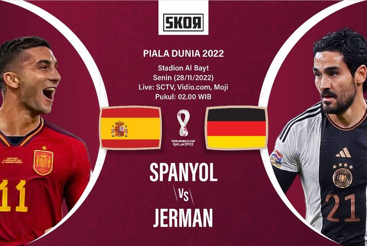 Piala Dunia 2022: Head to Head Antarlini Spanyol vs Jerman
