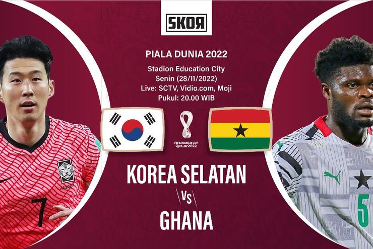 Preview dan Link Live Streaming Korea Selatan vs Ghana di Piala Dunia 2022