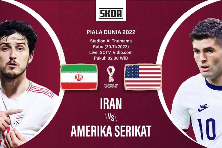 Piala Dunia 2022: Head to Head Antarlini Iran vs Amerika Serikat