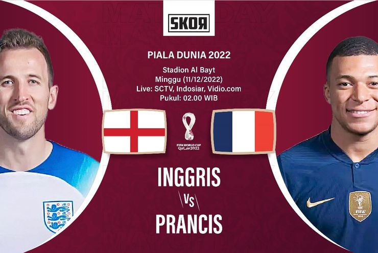 Piala Dunia 2022: Inggris vs Prancis, Patrice Evra Sebut Kedua Tim Sama Kuat