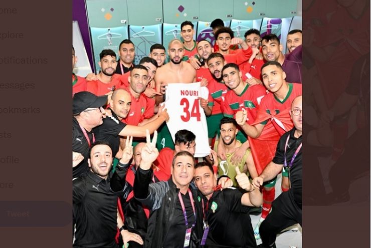 Maroko Mengingat Abdelhak Nouri, Bentangkan Jersey No.34 setelah Kemenangan atas Spanyol 
