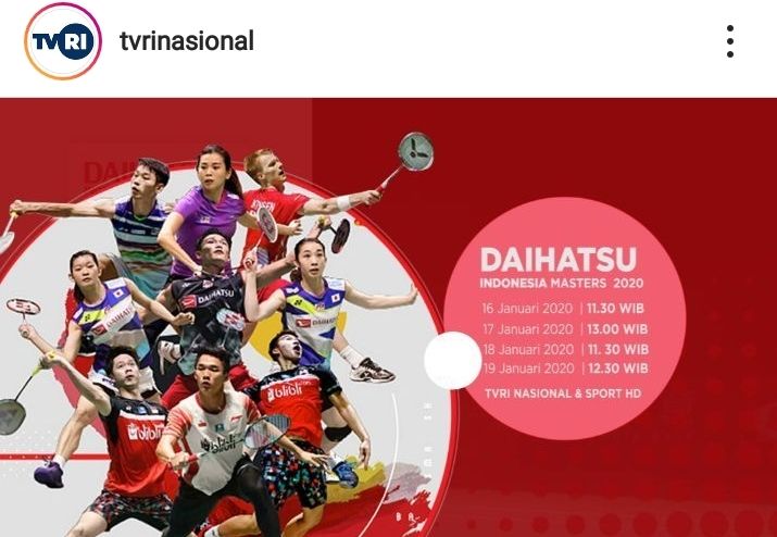 Jadwal Siaran Langsung Indonesia Masters 2020 Di Tvri