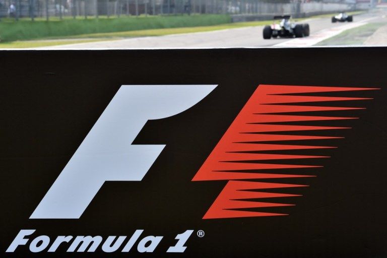 Sebuah logo F1 dalam balapan di Sirkuit Monza pada 2016.