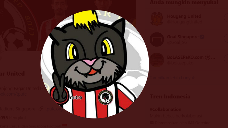 Maskot klub Liga Singapura, Tanjong Pagar United dalam kartun.