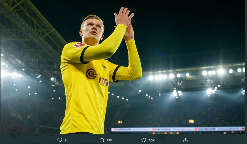 Striker muda fenomenal Borussia Dortmund, Erling Haaland.