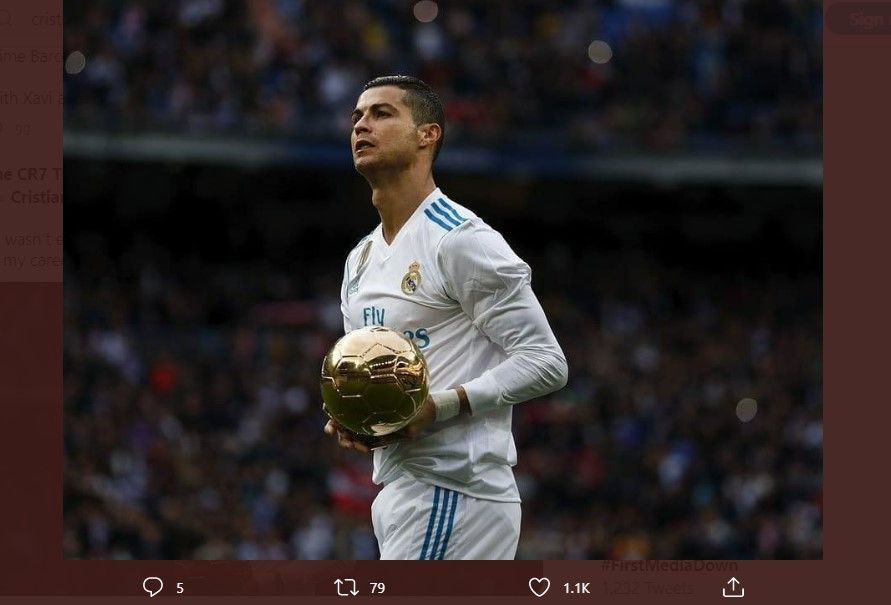 Cristiano Ronaldo saat masih berseragam Real Madrid.