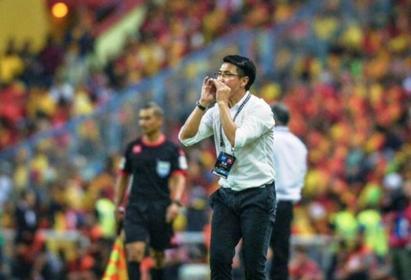 Pelatih timnas Malaysia, Tan Cheng Hoe, dalam sebuah kesempatan pada 2019.