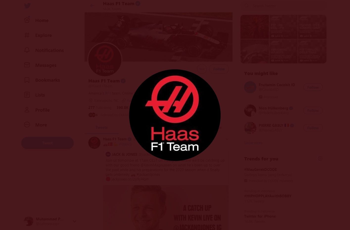 Logo tim Haas F1.