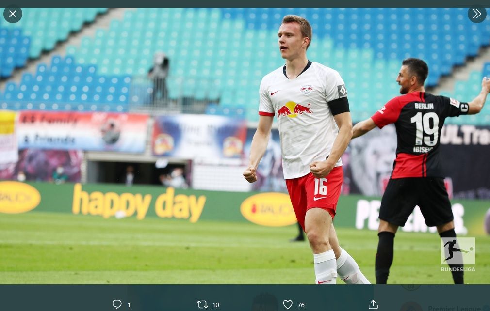 Hasil Liga Jerman Rb Leipzig 2 2 Hertha Berlin