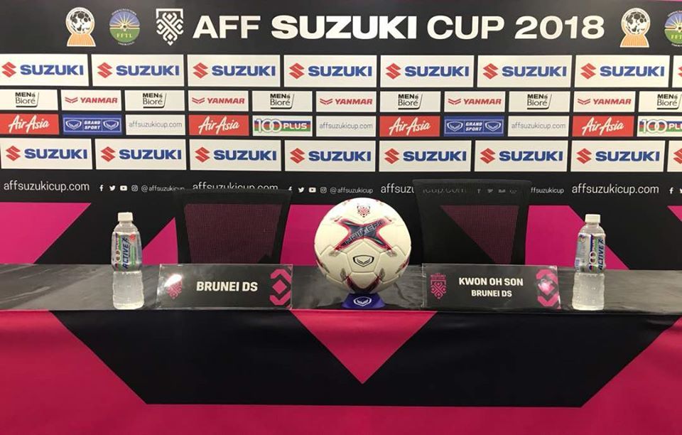 Ruangan jumpa pers laga Piala AFF 2018.