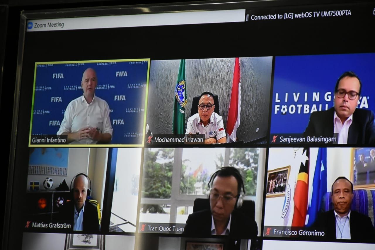 Ketum PSSI Mochamad Iriawan rapat virtual bersama Presiden FIFA Gianni Infantino-Media PSSI
