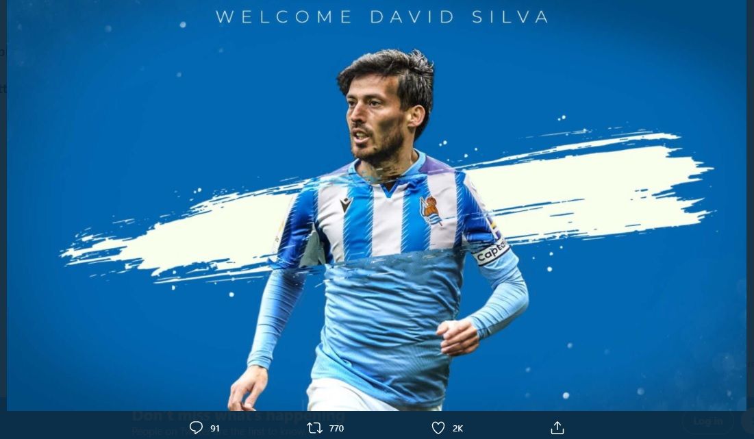 Gelandang veteran asal Spanyol, David Silva, resmi bergabung dengan Real Sociedad.