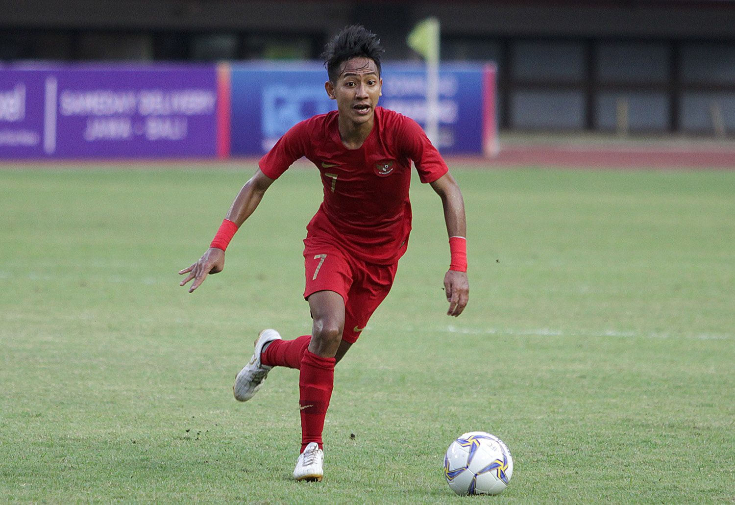 Beckham Putra Nugraha saat membela timnas U-19 Indonesia dalam ajang Pra Piala Asia U-2020 di Stadion Madya, Senayan, pada September 2019.