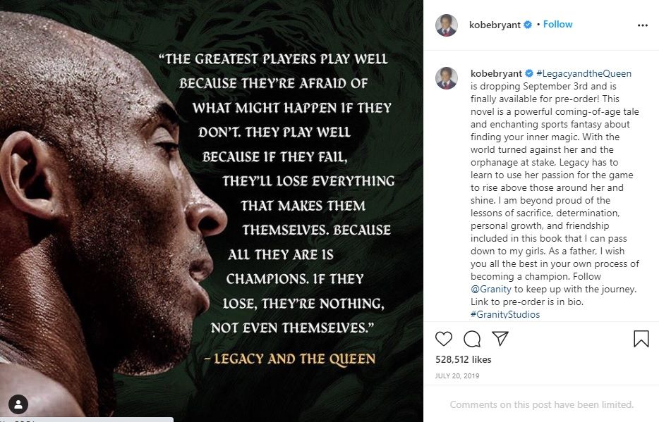 Nike mengawali perayaan &quot;Mamba Week&quot; pada hari Minggu (23/8/2020) hingga satu pekan ke depan sebagai penghormatan kepada legenda NBA, Kobe Bryant.