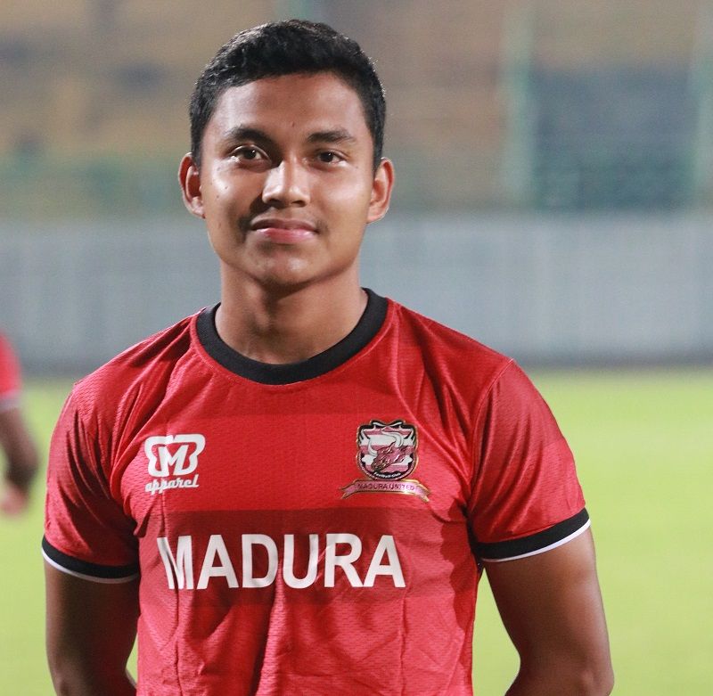 Foto Fadillah Nur Rahman dengan mengenakan jersi Madura United 28 Agustus 2020