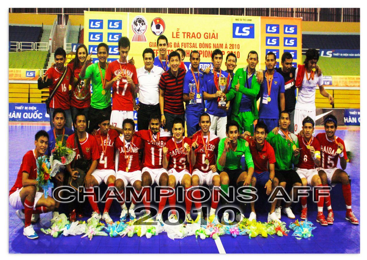 Skuad timnas futsal Indonesia saat menjadi juara Piala AFF Futsal 2010.