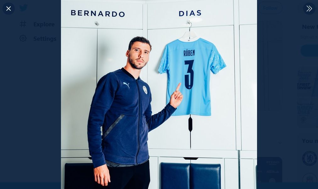 Ruben Dias resmi menjadi pemain Manchester City pada Selasa (29/9/2020).