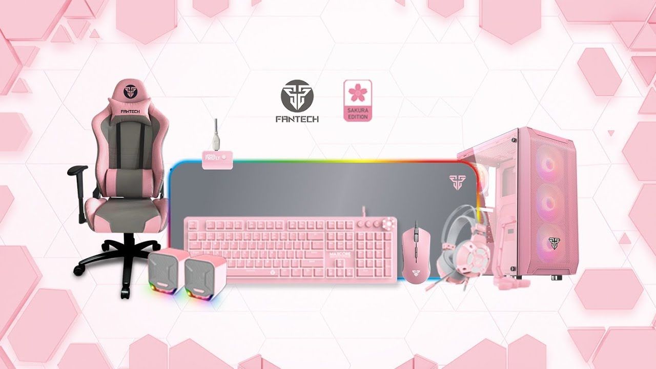 Sasar Gamer Perempuan Fantech Luncurkan Gaming Gear Serba Pink