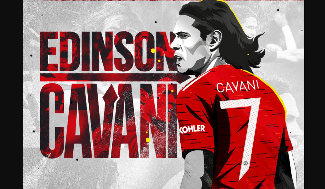 Penyerang baru Manchester United, Edinson Cavani akan mengenakan nomor punggung 7.
