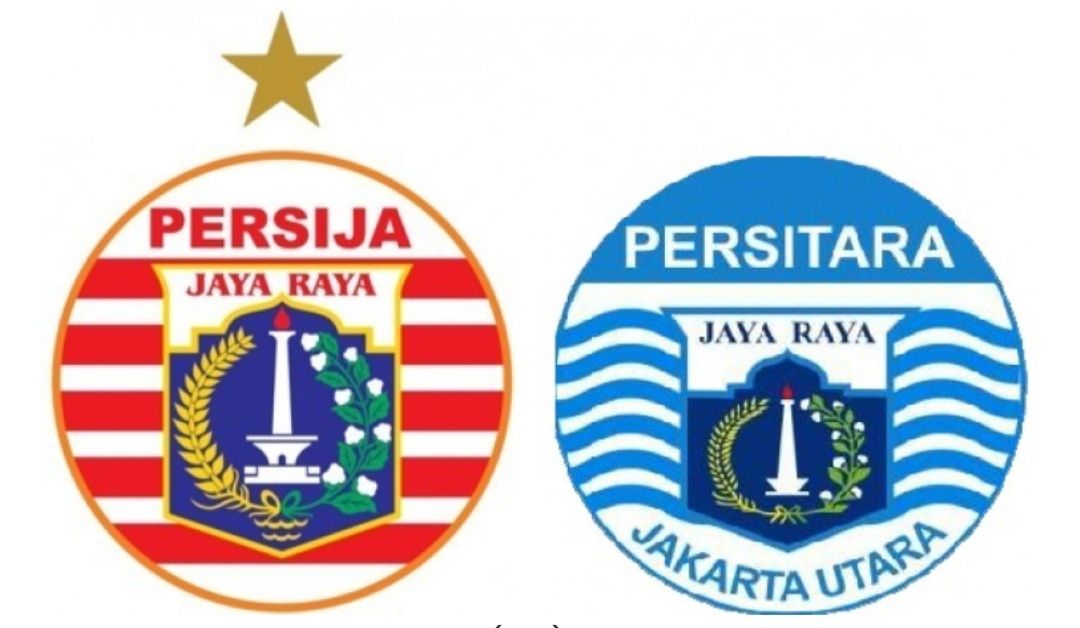 Logo Persija Jakarta (kiri) dan Persitara Jakatta Utara (kanan).