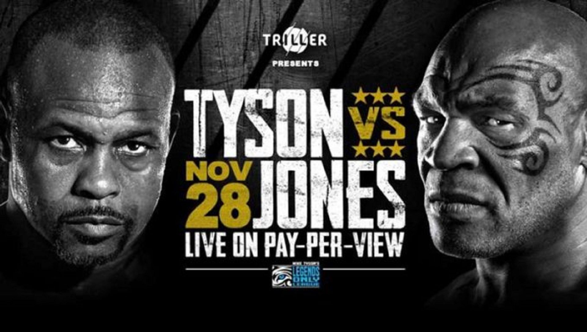 Poster duel ekshibisi antara Mike Tyson dan Roy Jones Jr, Minggu (29/11/2020).