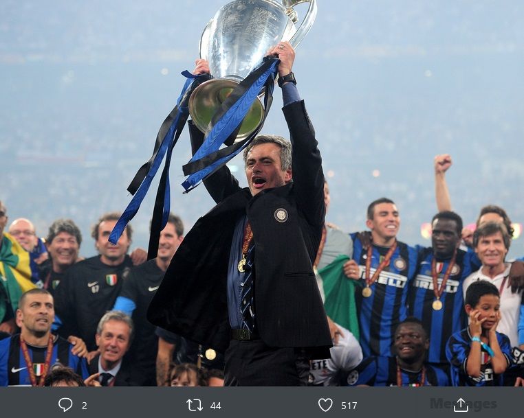 Jose Mourinho ketika membawa Inter Milan juara Liga Champions 2009-2010.