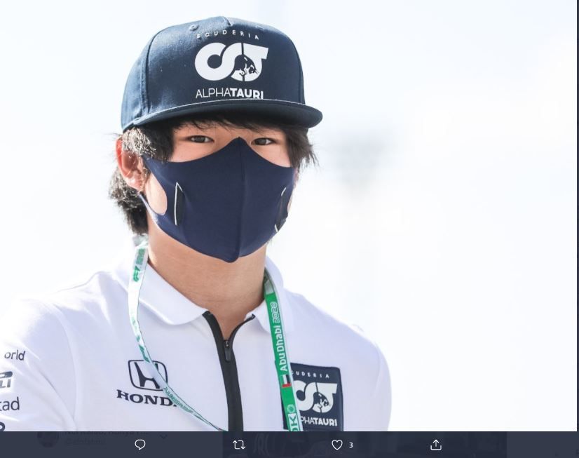 Foto Yuki Tsunoda, pembalap AlphaTauri pada Formula 1 2021