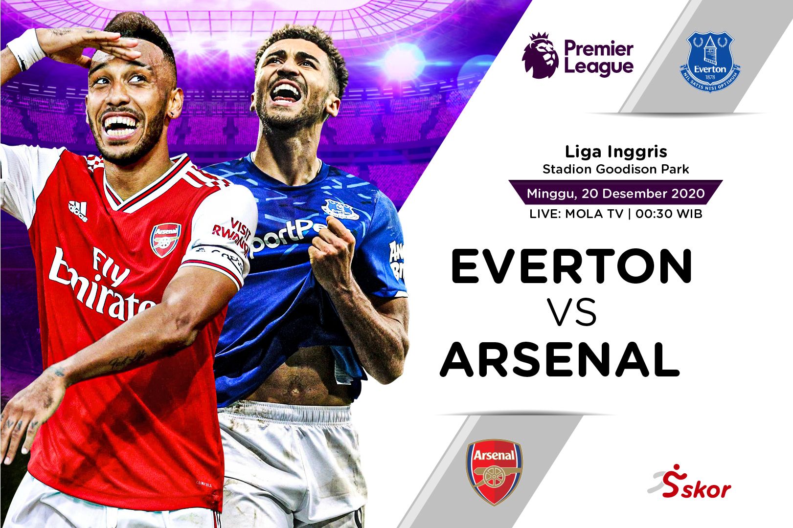 Link Live Streaming Liga Inggris: Everton vs Arsenal
