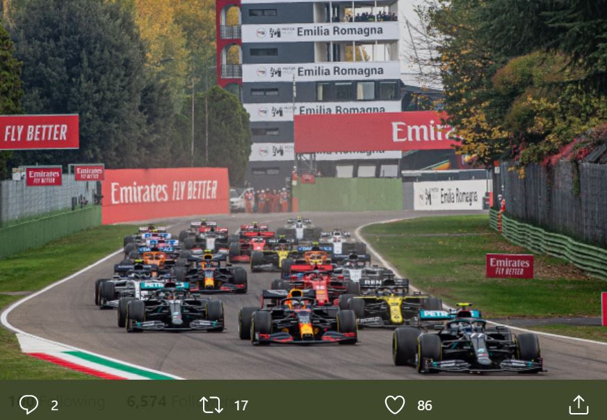 Momen GP Emilia Romagna yang digelar pada Formula 1 2020