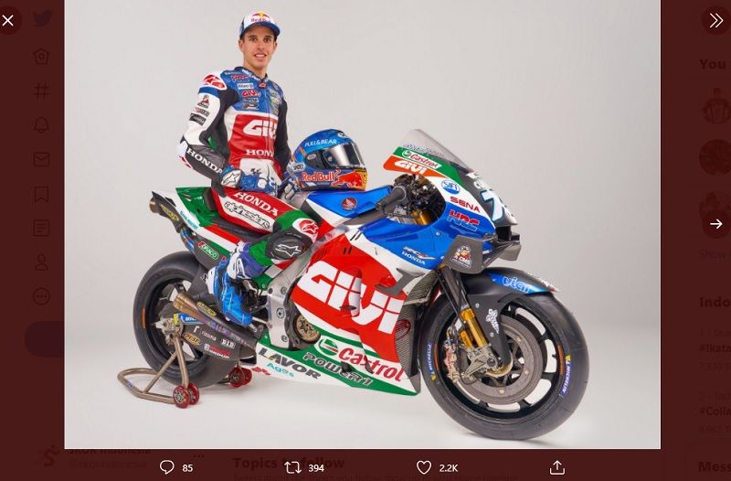 Alex Marquez bakal tampil bersama tim LCR Honda pada MotoGP 2021.