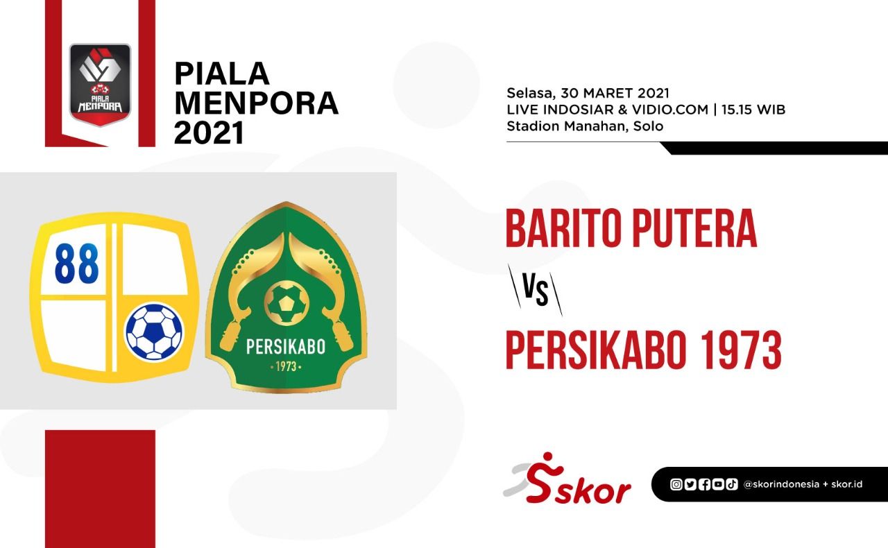Cover laga Barito putera vs Persikabo 1973 di Stadion Manahan, Solo, 30 Maret 2021.