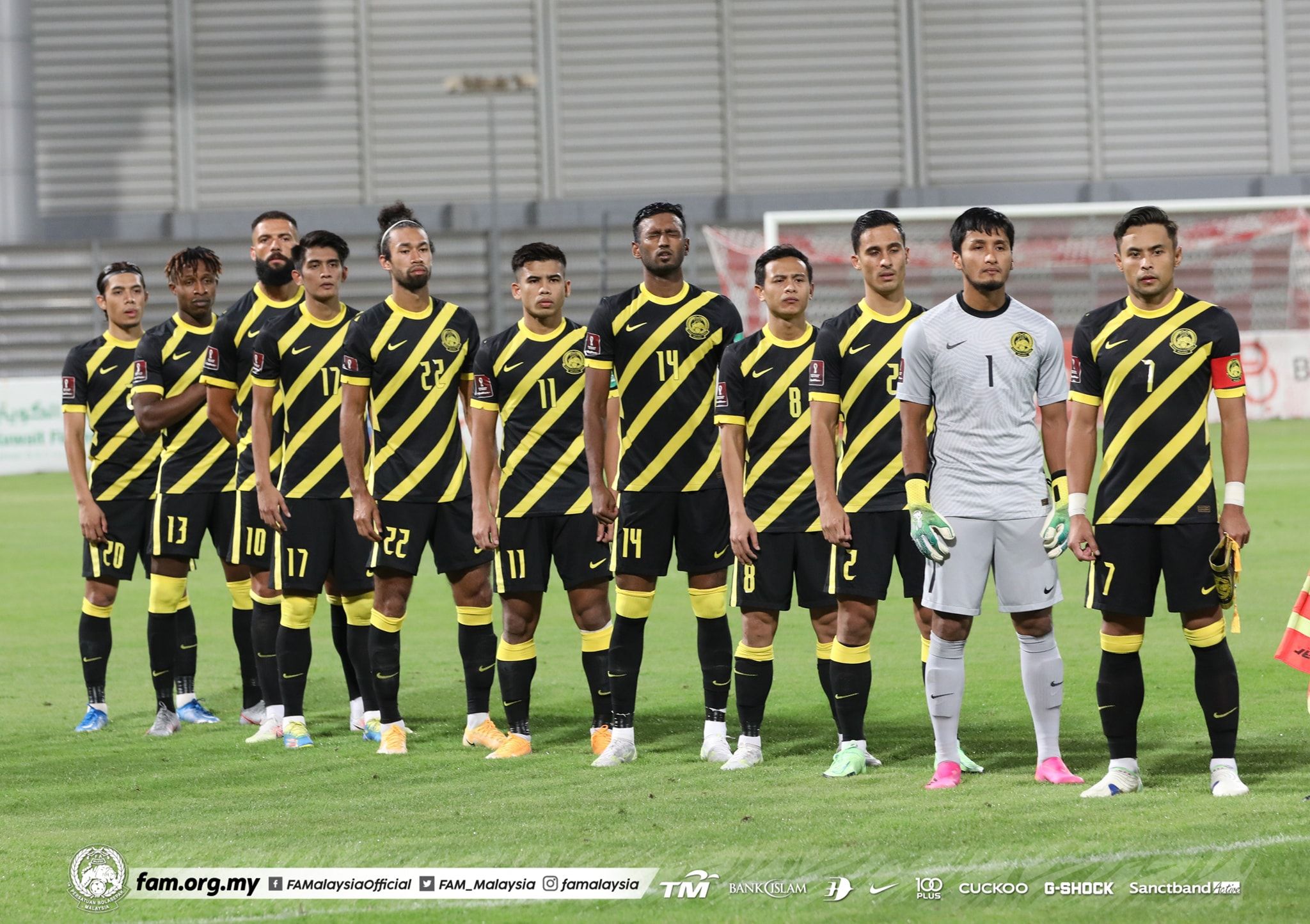 Susunan pemain utama timnas Malaysia saat laga uji coba menghadapi Bahrain, Jumat (28/5/2021) malam WIB.