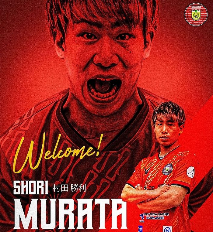 Poster perkenalan Shori Murata sebagai pemain asing anyar Persiraja Banda Aceh, Juni 2021.