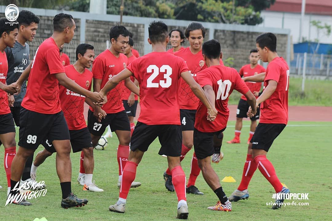 Sesi latihan Sriwijaya FC untuk menatap Liga 2 2021, Juni 2021.
