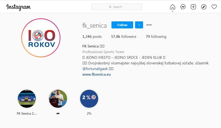Tangkapan layar akun Instagram klub anyar Egy Maulana Vikri, FK Senica, Kamis (2/9/2021).
