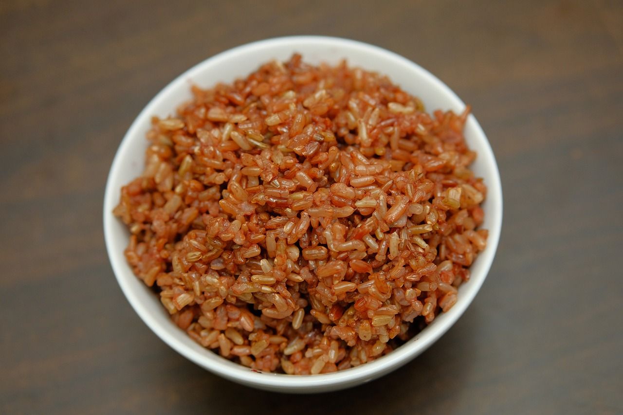 Ilustrasi nasi merah.